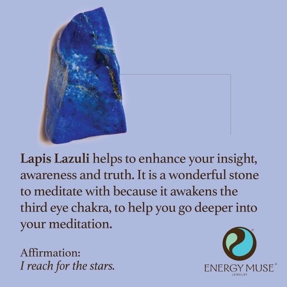 Lapis Lazuli Stone Hoop Earrings - Picture 7 of 7